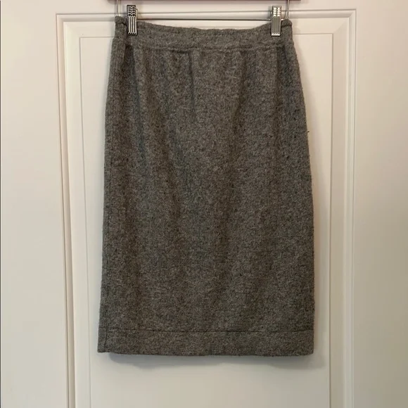 Vince Gray Wool Cashmere Pencil Skirt Knee-Length - Picture 5 of 6